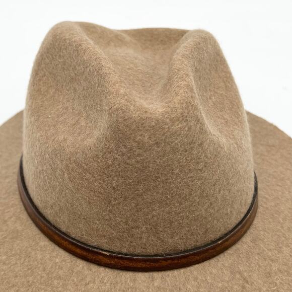 HTC Hollywood Trading Company Fedora Hat Band 100% Wool Small‎ Camel Brown - Picture 5 of 7